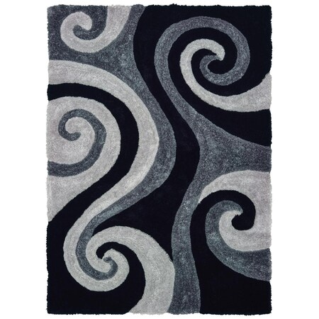 Manmade Finesse Chimes Black Rectangle Area Rug - 5 ft. 3 in. x 7 ft. 2 in. MA3090199